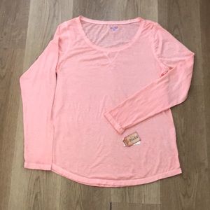 NWT Mudd Long sleeve salmon/peach shirt, Size XL